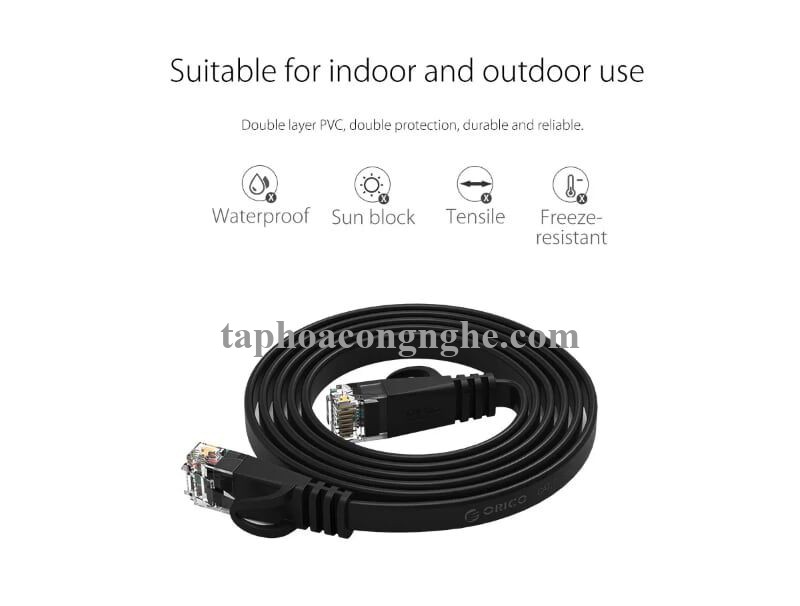 Orico 98192 PUG-C6B-30-BK CAT6 Dây dẹp dài 3M màu Đen Cáp mạng 30098192